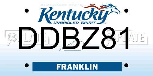DDBZ81 Kentucky License Plate