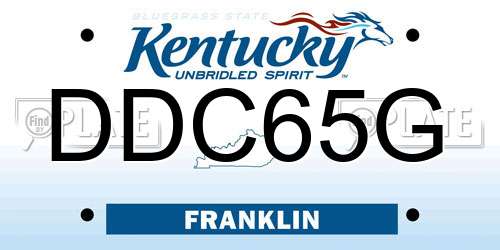 DDC65G Kentucky License Plate