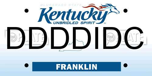 DDDDIDC Kentucky License Plate