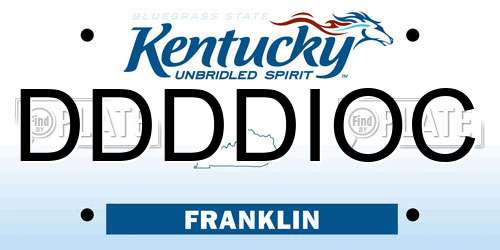 DDDDIOC Kentucky License Plate