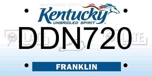 DDN720 Kentucky License Plate