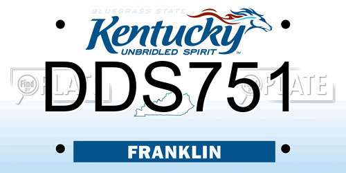 DDS751 Kentucky License Plate