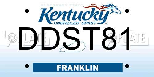 DDST81 Kentucky License Plate