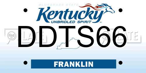 DDTS66 Kentucky License Plate
