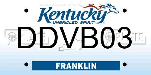 DDVB03 Kentucky License Plate