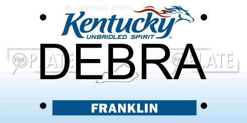 DEBRA Kentucky License Plate
