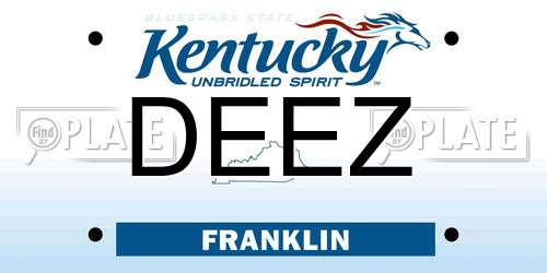 DEEZ Kentucky License Plate