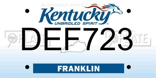 DEF723 Kentucky License Plate