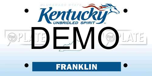 DEMO Kentucky License Plate