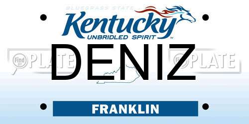 DENIZ Kentucky License Plate