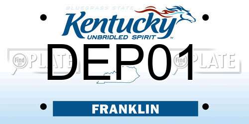 DEP01 Kentucky License Plate