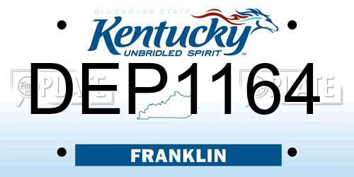 DEP1164 Kentucky License Plate