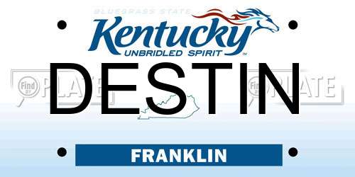 DESTIN Kentucky License Plate
