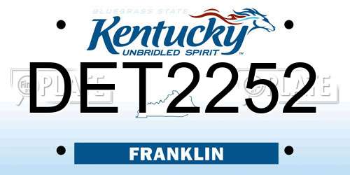 DET2252 Kentucky License Plate