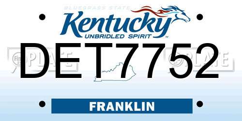 DET7752 Kentucky License Plate