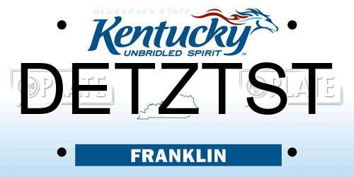 DETZTST Kentucky License Plate