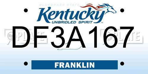 DF3A167 Kentucky License Plate