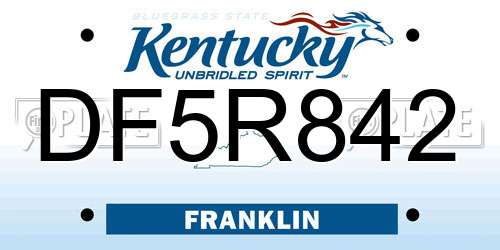DF5R842 Kentucky License Plate