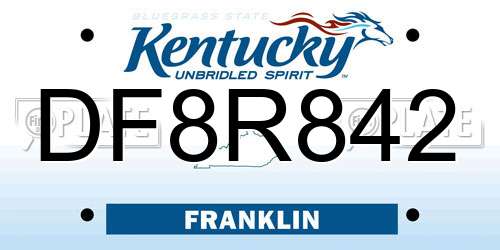 DF8R842 Kentucky License Plate