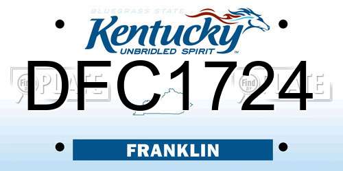 DFC1724 Kentucky License Plate