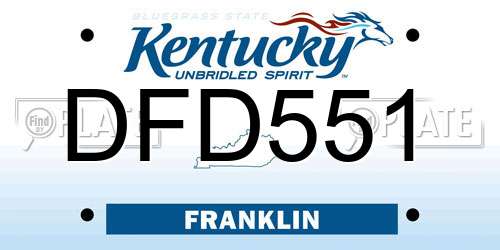 DFD551 Kentucky License Plate