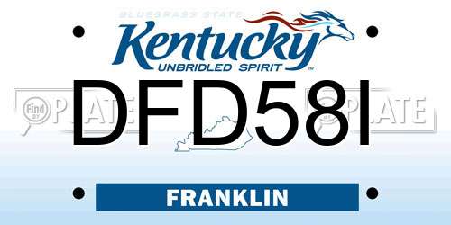 DFD58I Kentucky License Plate