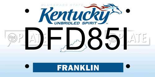 DFD85I Kentucky License Plate