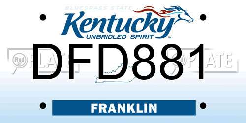 DFD881 Kentucky License Plate