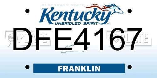 DFE4167 Kentucky License Plate