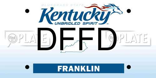 DFFD Kentucky License Plate