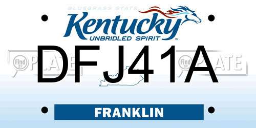 DFJ41A Kentucky License Plate
