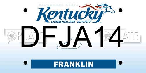 DFJA14 Kentucky License Plate