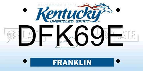 DFK69E Kentucky License Plate