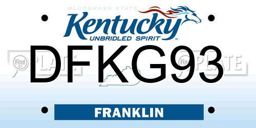 DFKG93 Kentucky License Plate