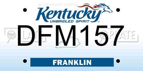 DFM157 Kentucky License Plate