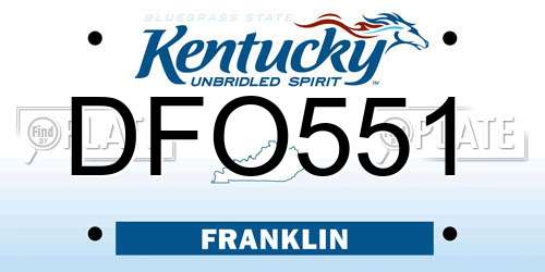 DFO551 Kentucky License Plate