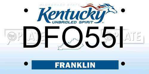 DFO55I Kentucky License Plate