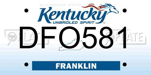 DFO581 Kentucky License Plate