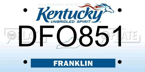 DFO851 Kentucky License Plate