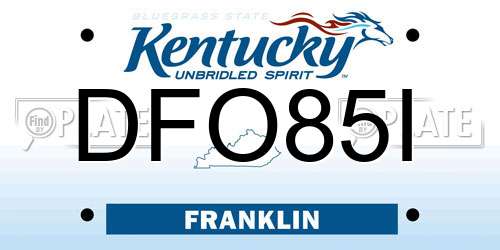 DFO85I Kentucky License Plate