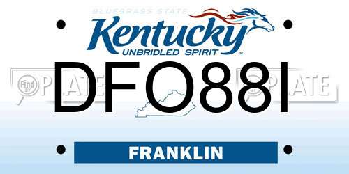 DFO88I Kentucky License Plate