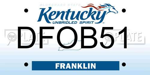 DFOB51 Kentucky License Plate