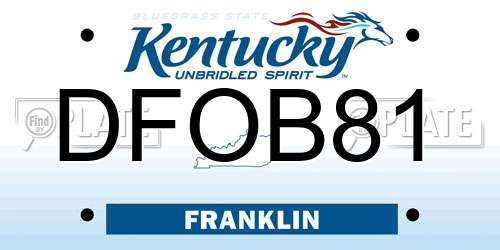 DFOB81 Kentucky License Plate