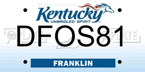 DFOS81 Kentucky License Plate