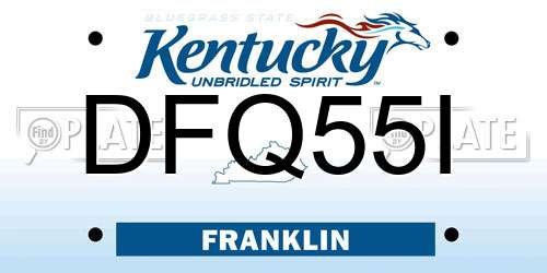 DFQ55I Kentucky License Plate