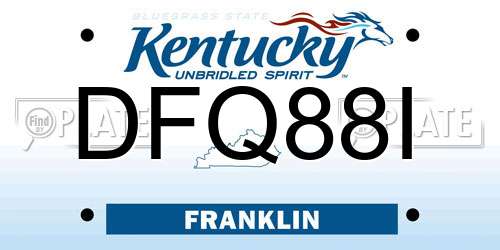 DFQ88I Kentucky License Plate