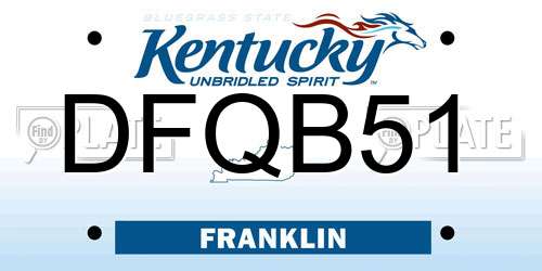 DFQB51 Kentucky License Plate