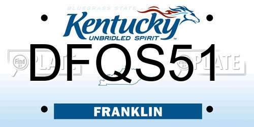 DFQS51 Kentucky License Plate