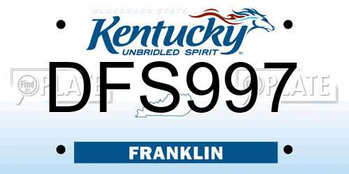 DFS997 Kentucky License Plate