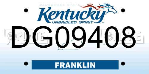 DG09408 Kentucky License Plate